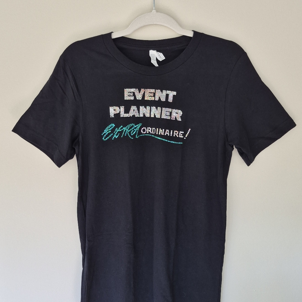 Black Graphic "Event Planner" T-Shirt
